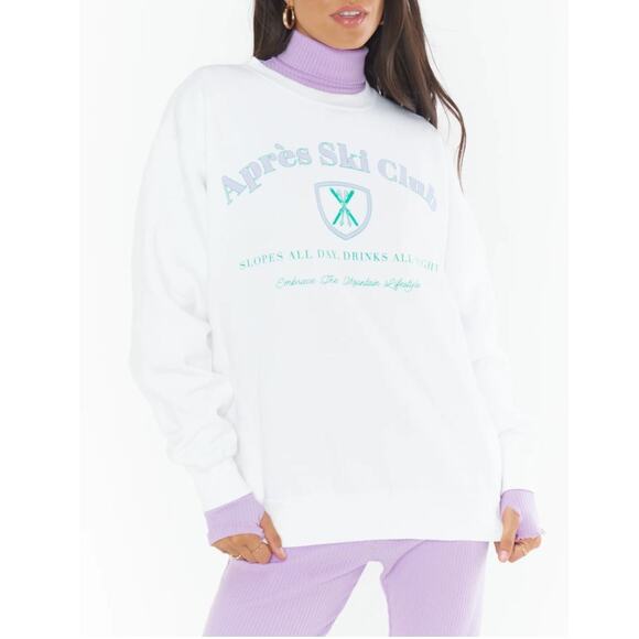 Show Me Your Mumu Stanley Sweatshirt Medium Apres Ski Club Oversized Crewneck - Picture 13 of 14